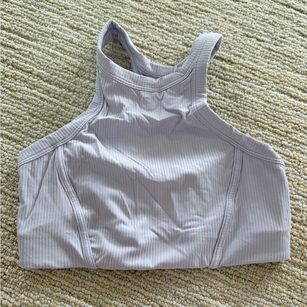 lululemon athletica Ribbed High-Neck Sports Bra in Light Lavender